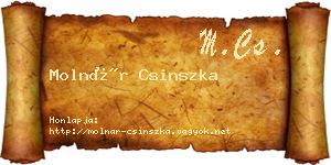Molnár Csinszka névjegykártya