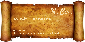 Molnár Csinszka névjegykártya